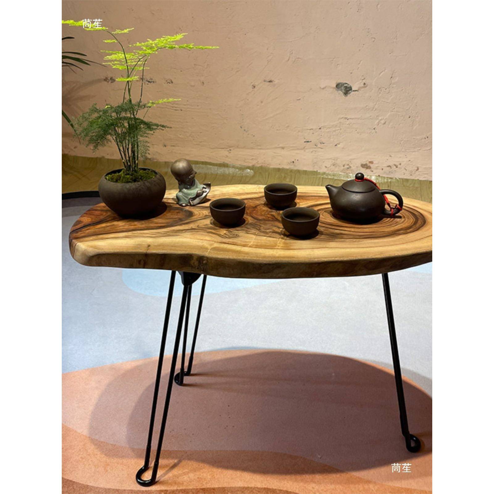 根雕KTP茶几泡木阳折叠桌沙发边几边车载实折叠桌茶桌露营折叠台