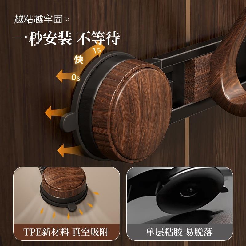 无痕ltao1003古风吸盘钩壁挂衣式入户门打孔门后挂架玄免关胡挂桃