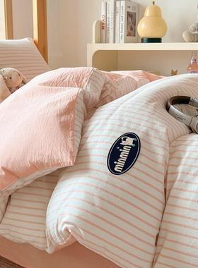 202生5新款全棉mi色织水ASG洗棉mnin猫系列学宿舍三件套六件套