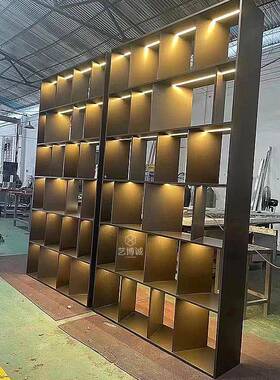 窖酒落金属柜内设灯带产品展示柜客60466厅电酒视柜不锈钢隔地断