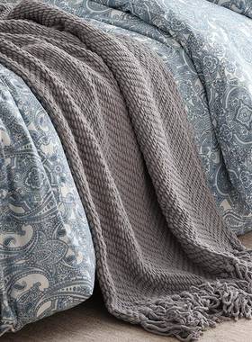 针织雪尔毛毯THROW披肩沙发秋搭尼欧毯25SKN新品纯色加厚冬美