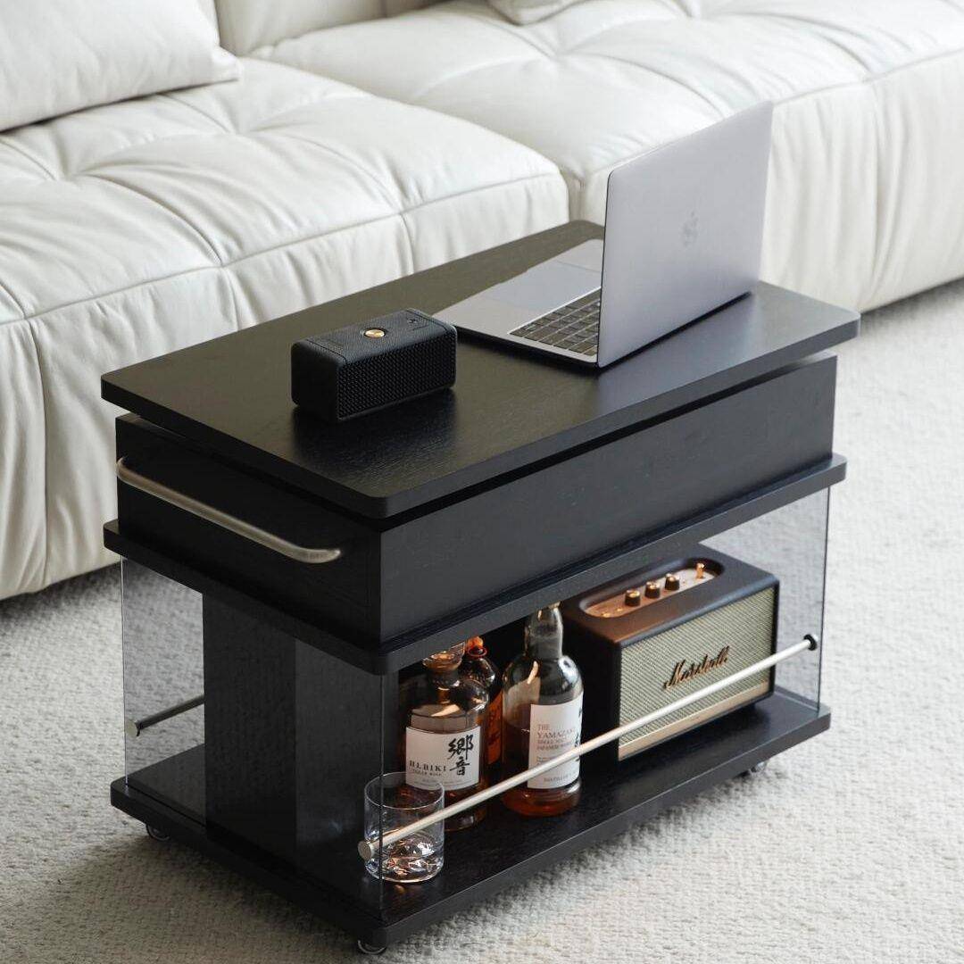 代简约可升降小茶几岩几板家KLQ用多现功能沙发边小户型床边柜客