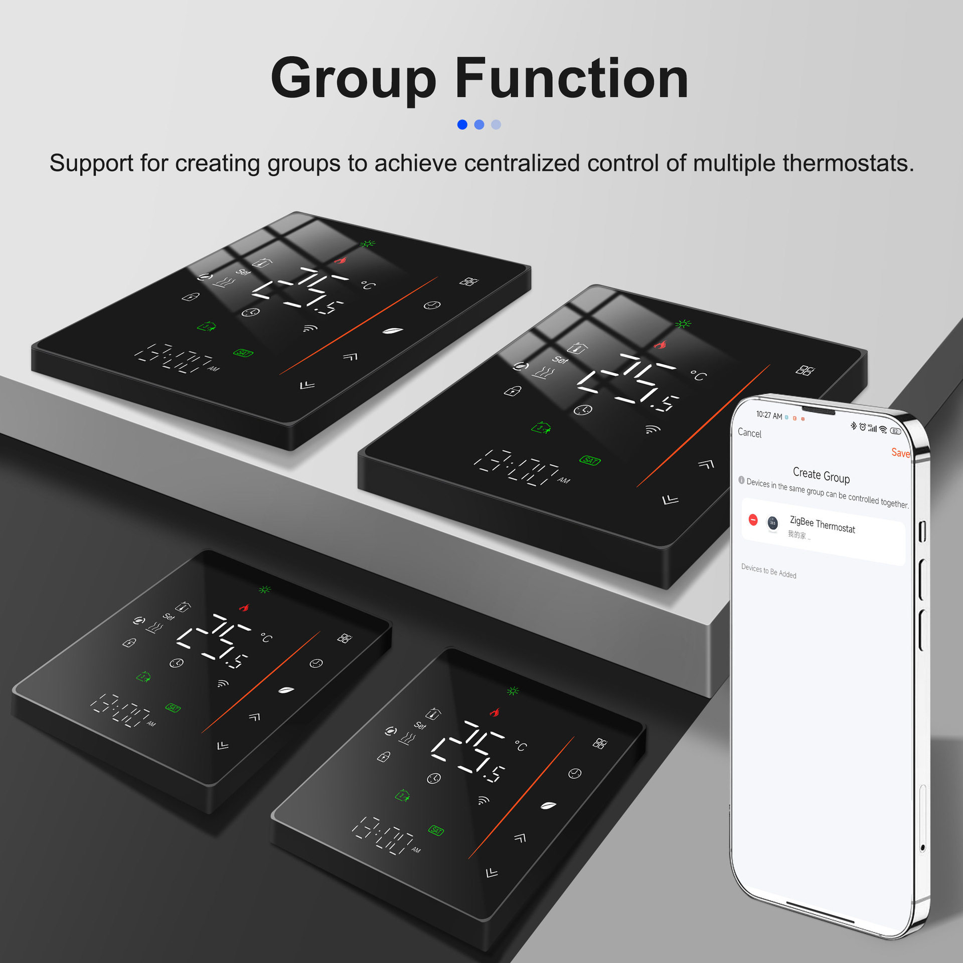 zigbee智能家居水地暖温控器app遥控语音定时可编程电地暖壁炉
