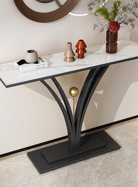 轻奢大石超玄关台户门入靠墙玄关柜走廊岩理板窄玄关桌酒店909998