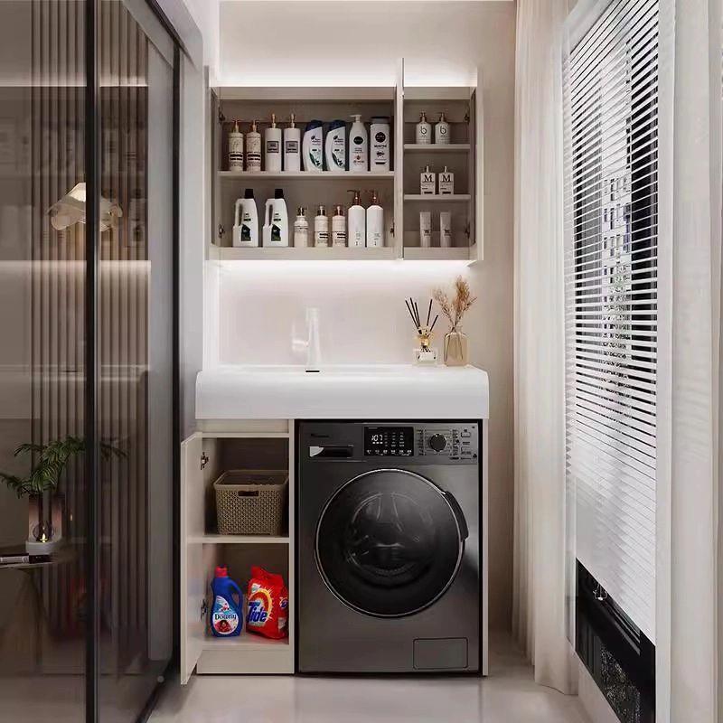 卫生间洗衣柜体小404柜户型阳台柜可耐丽一体肤感盆浴室柜一组合