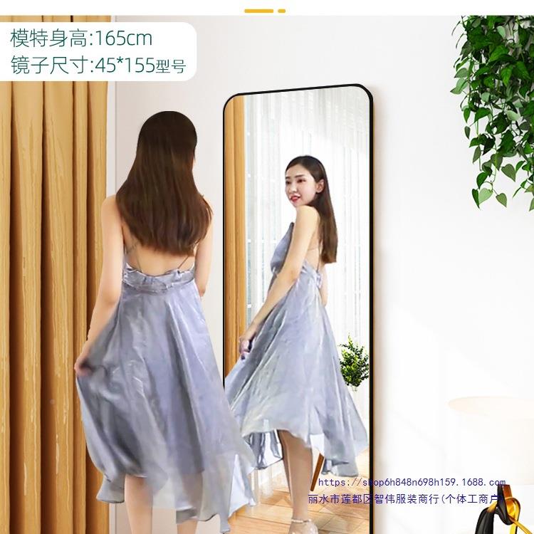 墙全身壁镜穿衣镜子贴自粘家用卧无品牌/墙室面挂式免打孔挂墙粘