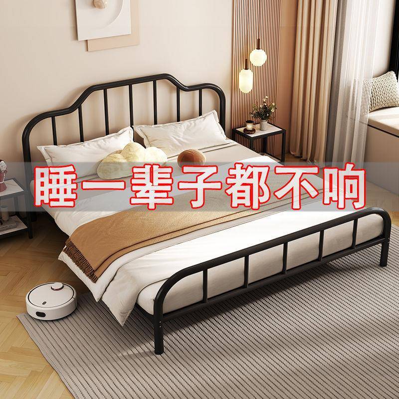 WCS法式艺床铁钢架公主单人床不锈钢铁架床家床用双人床加床厚款