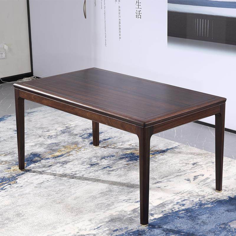 金木全木餐实桌椅组中合家具新式1桌603006椅现代长方型乌黑檀木,商业/办公家具,餐桌椅系列,淘宝优惠券,粉丝福利购,淘宝优惠卷