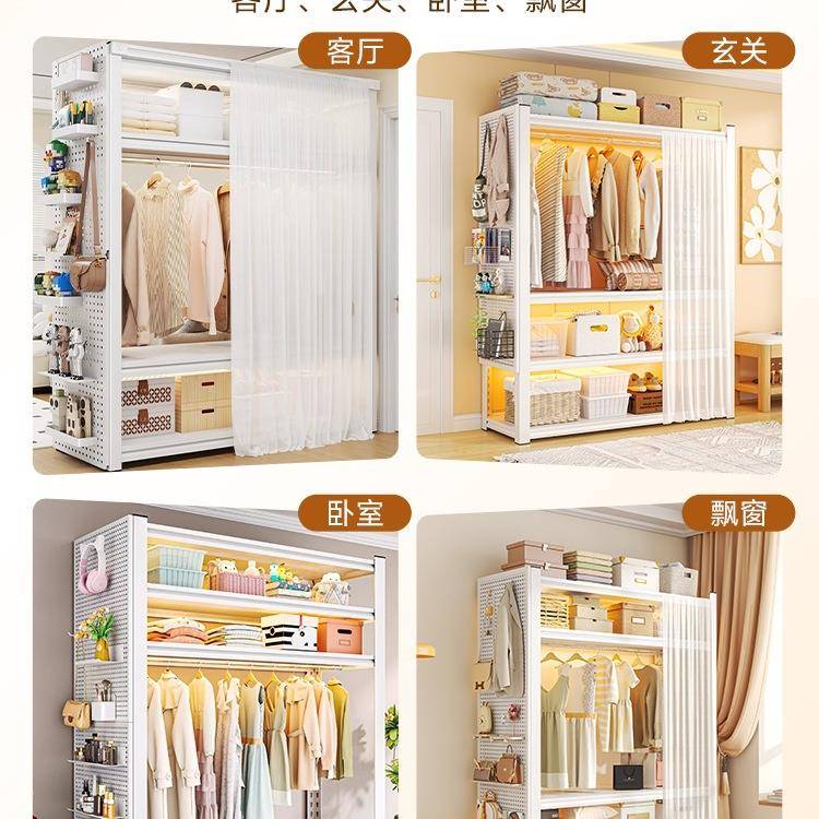 放式屋转FLY角L型货衣柜出租衣帽架家用拐角开多层收纳置架物架衣