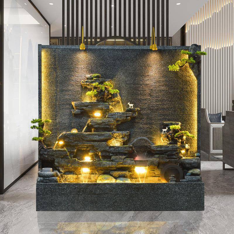 水幕酒墙流屏风假山喷泉隔断玄关店公水司IFE流水墙户庭院摆件外