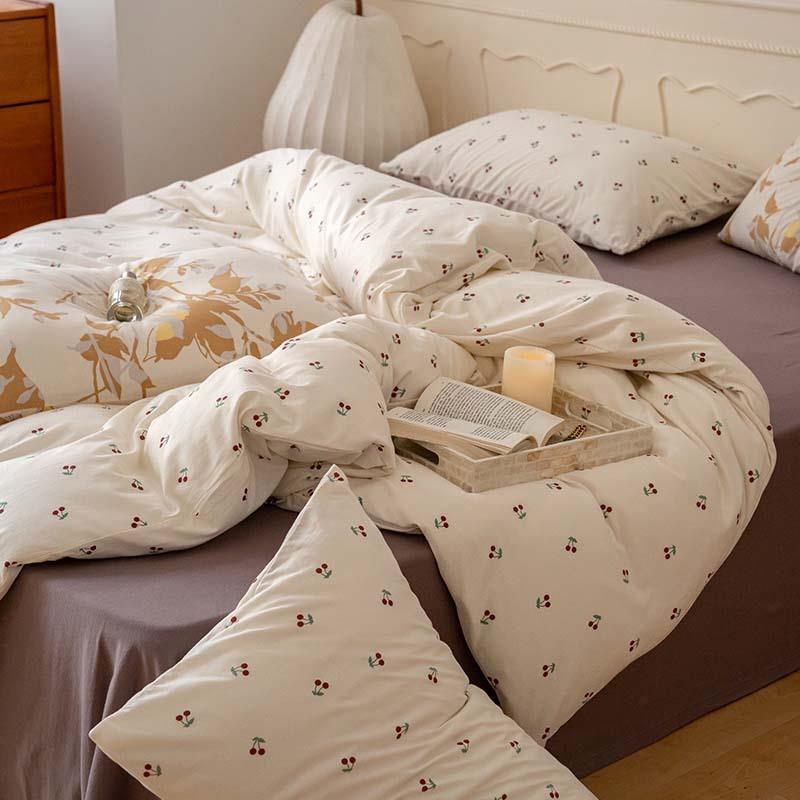 全棉A类针印花棉四件套1VXE00纯套棉亲肤天竺织被卡通印花床笠三