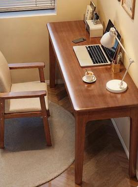 电全实木窄书桌卧室中小学生写字桌家居办抽公73402桌带屉客厅成