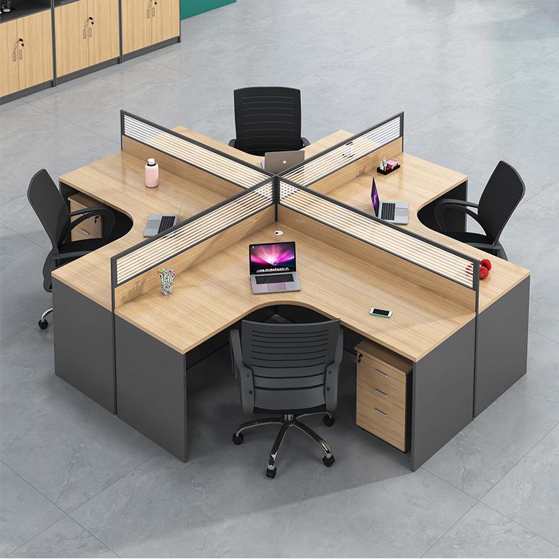 南屏SWL京办家职员办公桌椅具2/4/公6人位组合风隔断卡座员工四人