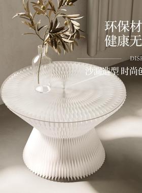 青美小茶几创意尚玻璃边奢CYP几折叠飘窗桌子客厅轻售处楼洽谈时