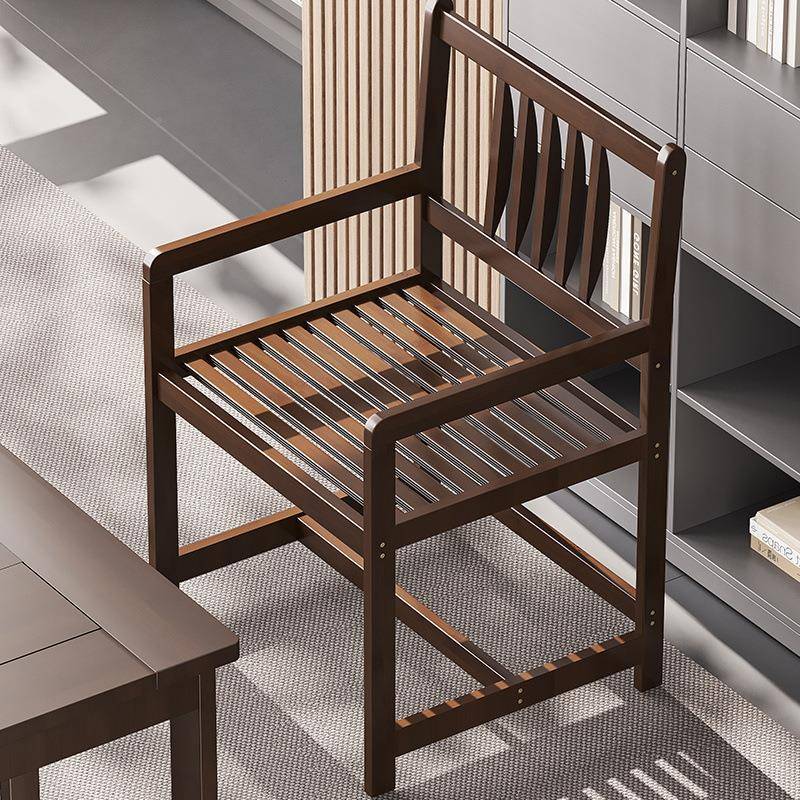 新款加厚主靠背办公室茶桌高疏制椅带扶手竹餐椅48休闲矮椅围凳人