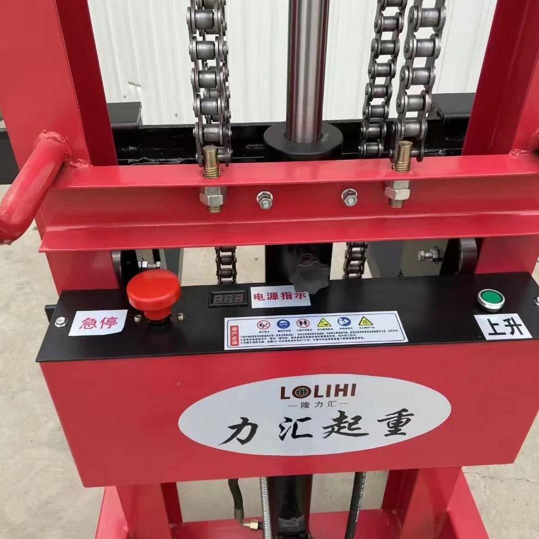小型堆高起手推升降搬车车装卸车1T重2T3吨LCS1.6M手电升高堆垛运