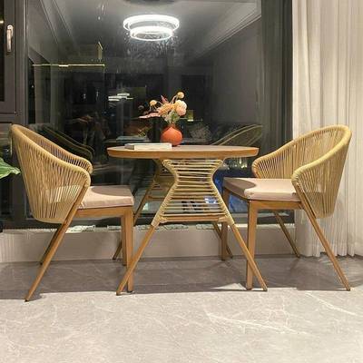 阳休台茶桌椅组院合简约闲几网红户外庭露A054天家用茶室内创意小