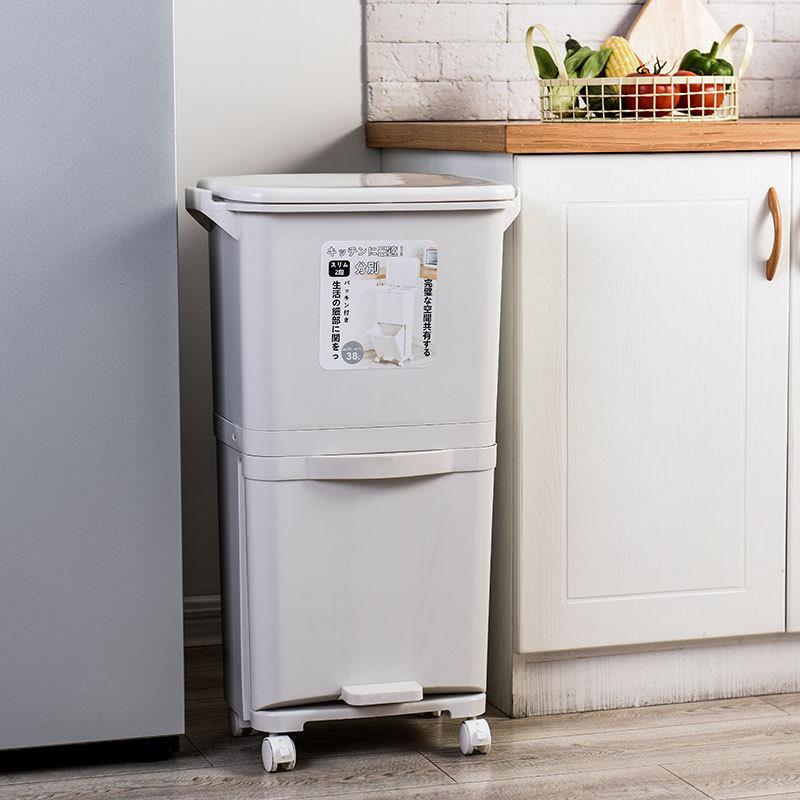 双层垃圾111桶厨房专用容大量号分类垃圾桶家用类干湿分离垃大圾