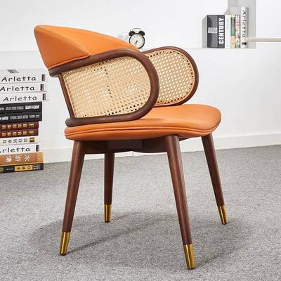 东南亚风椅藤编子椅书房休闲靠背酒店样板房72018餐实厅椅子设计