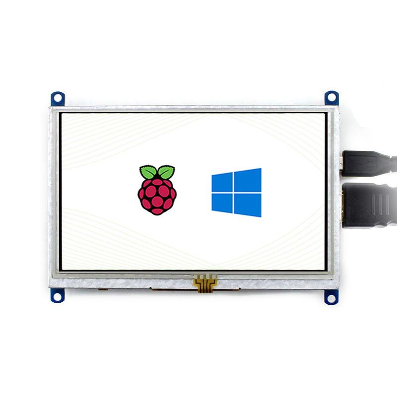 树莓派5代5B/4B/3B+5寸电阻触摸64屏800x480分辨率示HMDI显屏幕