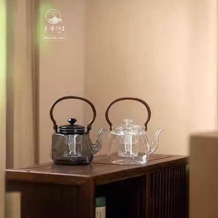 新款高硼硅耐热陶蒸玻璃一NYX体提梁壶煮玻璃壶电炉可用钻石玻璃