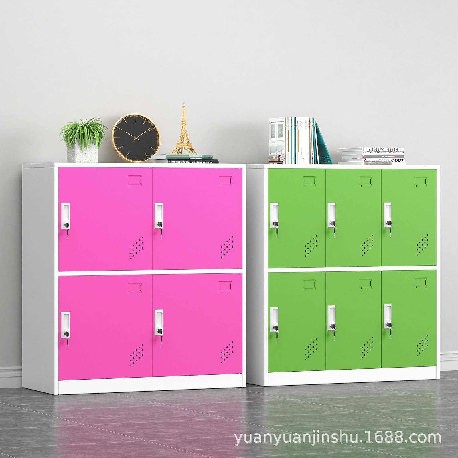 小学幼儿园学校生班彩色书包级室书包柜用玩具收纳柜带教锁铁家皮