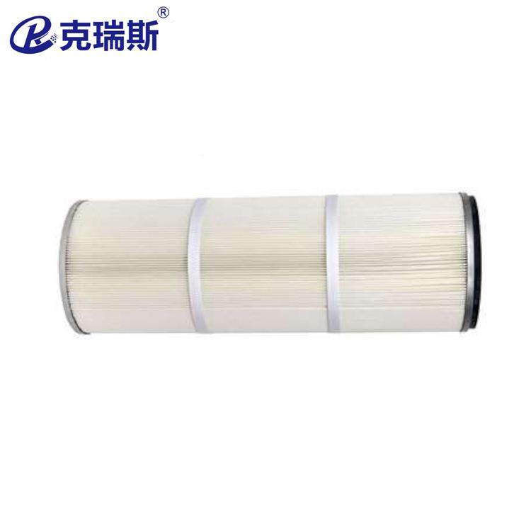 克瑞斯过滤焊接尘烟除尘滤筒聚酯维覆膜纤折叠滤4芯4MOF60*20*345