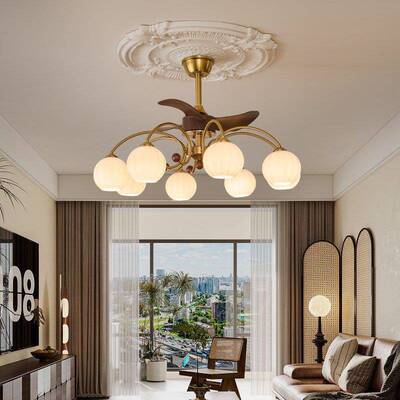 法WFE式客厅扇吊灯中v风intage卧室书房眼护灯美式古餐厅南洋复古