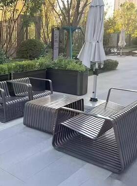 闲VGK户外庭院露天家铝金沙发茶合几售楼部酒店别墅阳台防雨休具