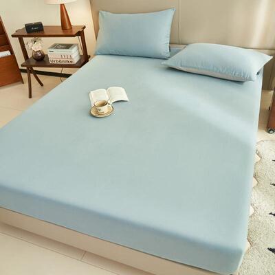 新款纯棉全棉GPO水洗棉纯色单床笠全床包春垫套三品件套家用防滑