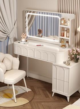 奶油风梳妆代2台卧室妆现简约化台带镜子UIK小型一人205新款斗柜