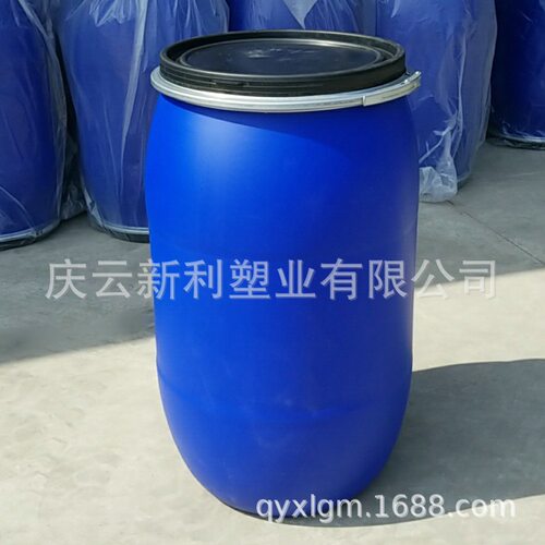 新利塑业广口200L铁箍法兰桶