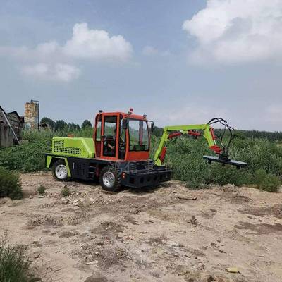 大型园林自动收集型国道高速公路车载式林边绿化绿篱多功能修剪机
