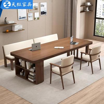 天纵式全办实木SFB公桌家用原木长条桌客厅书美桌学生学桌椅工习
