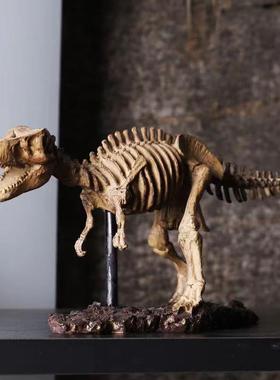 暴龙骨架化石模型创意覆古工艺品装饰电视柜办公室书柜小装饰品