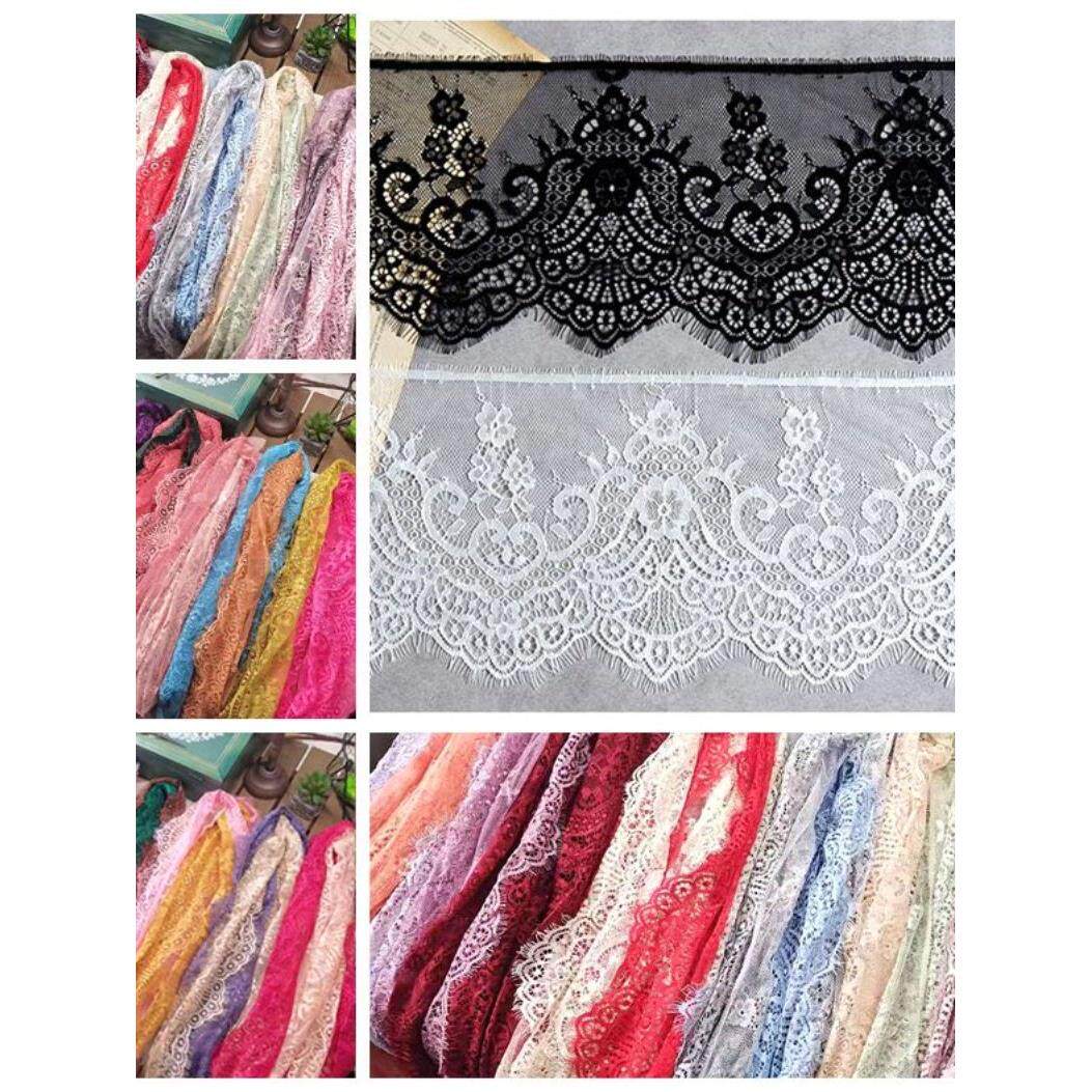 3米长 宽18cm彩色睫毛蕾丝绣花花边辅料服饰裙摆袖子装饰拼接布料