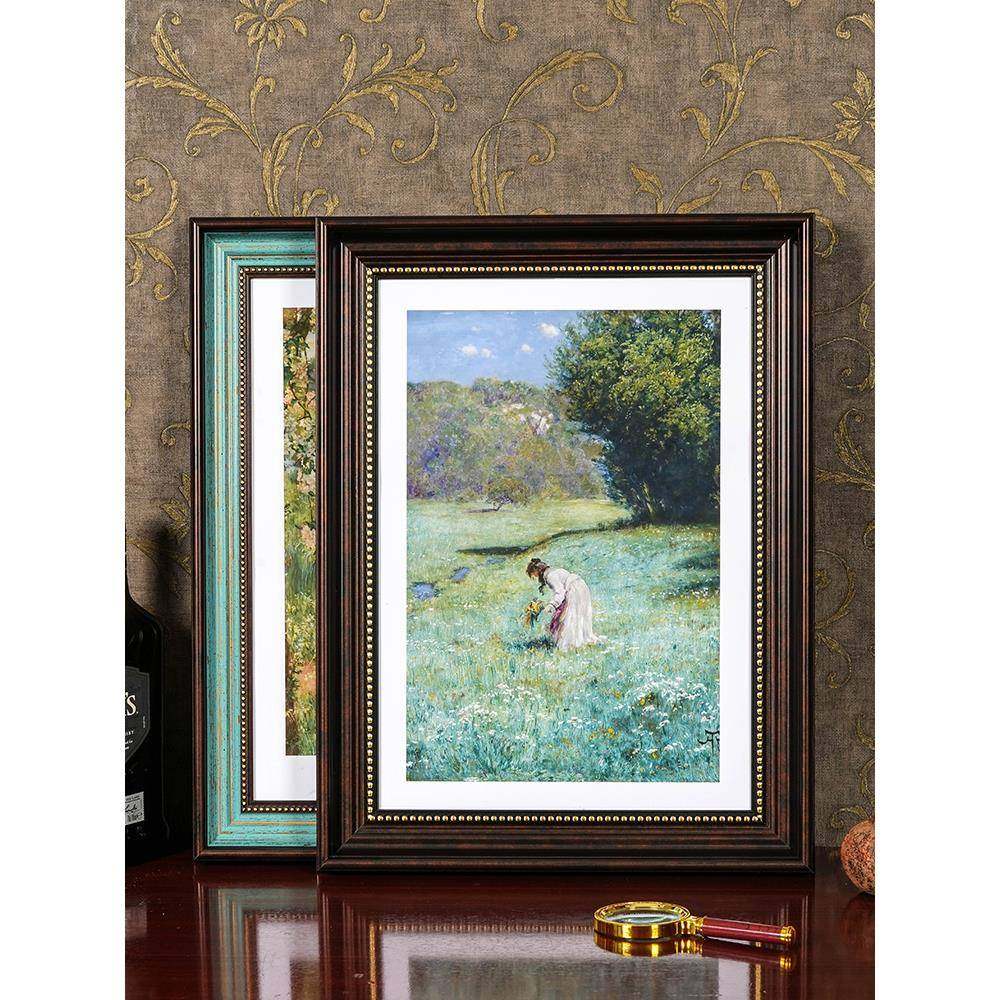 大画框美式复古框架相框挂墙20寸16寸18寸4开8K A3油画框装裱定做