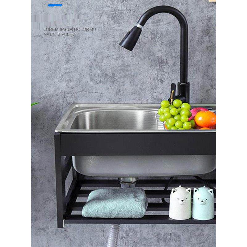 普凡加厚单槽不锈钢水槽壁挂式洗碗机与支架水槽简单的洗涤盆