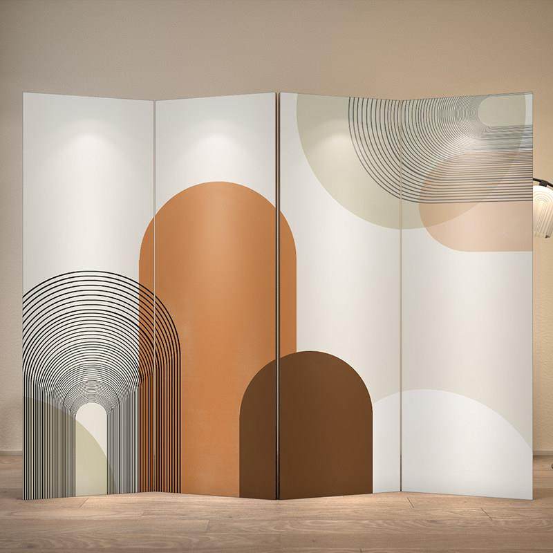 简约现代屏风隔断客厅会所工装茶室背景办公室折叠可移动2024新款