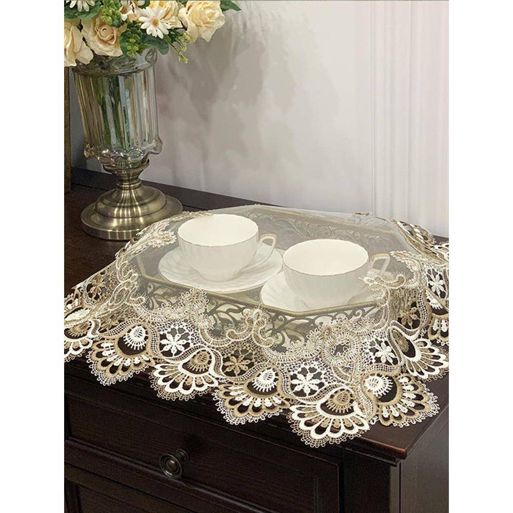 防尘台布欧洲蕾丝茶盘套茶具茶杯电脑音箱套多功能免洗套布套
