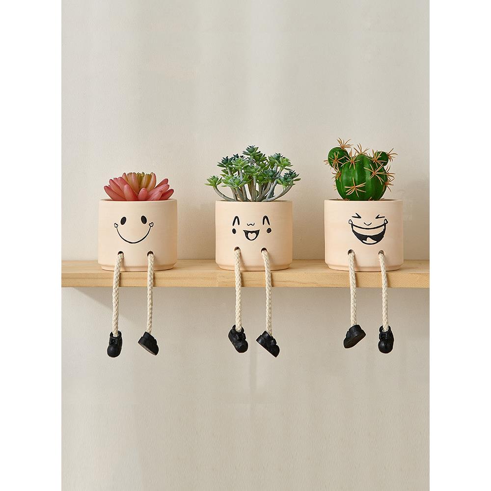 仿真绿植小摆件小盆栽仙人掌多肉植物桌面装饰品治愈情绪稳定花盆