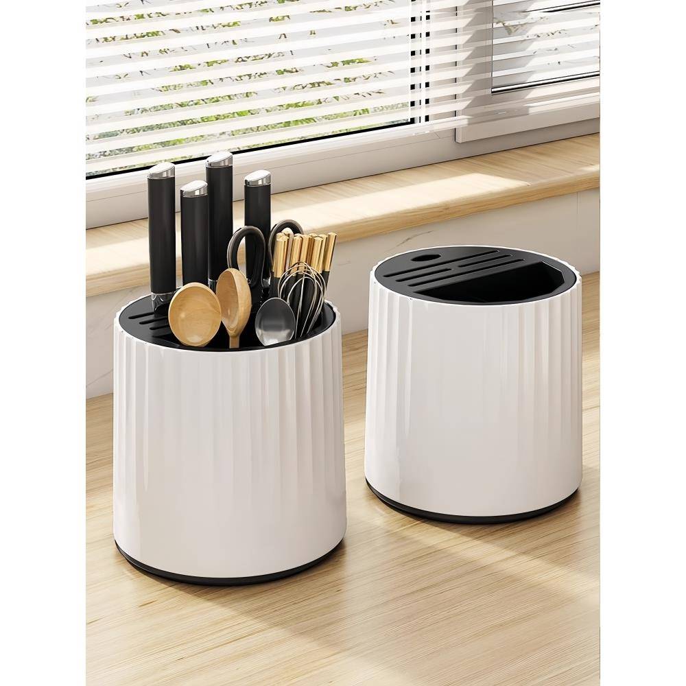 厨房旋转刀架置物架台面多功能筷子筒刀架一体收纳盒家用菜刀架子