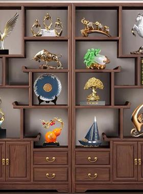 客厅书房酒柜装饰品新中式高档办公室柜子摆件高端家居书柜工艺品