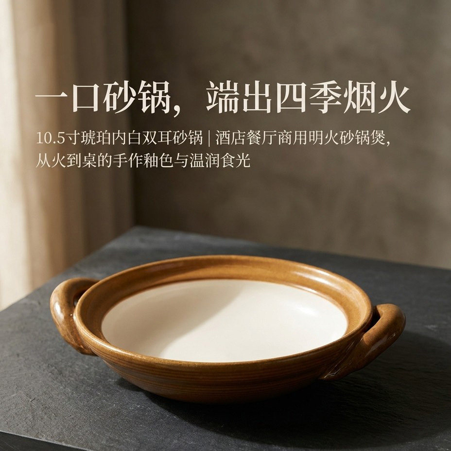 创意新式网红餐具明档砂锅耐高温浅砂锅商用