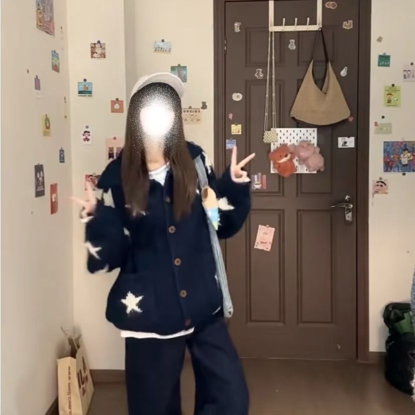 德菲蒂奥星星翻领毛衣外