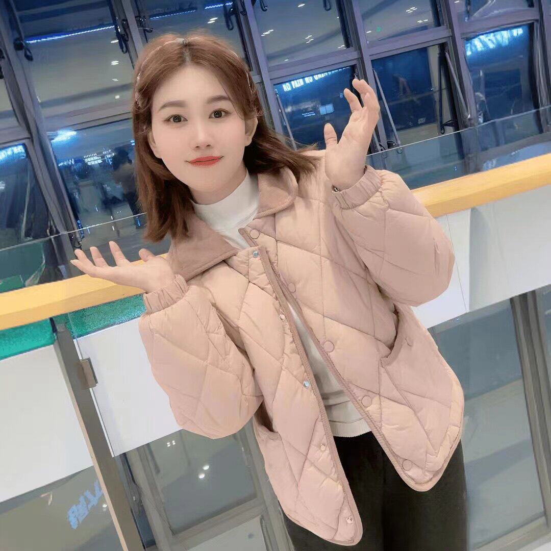 小香风轻薄菱格棉服春季2025新款时尚洋气小个子棉袄短外套棉衣