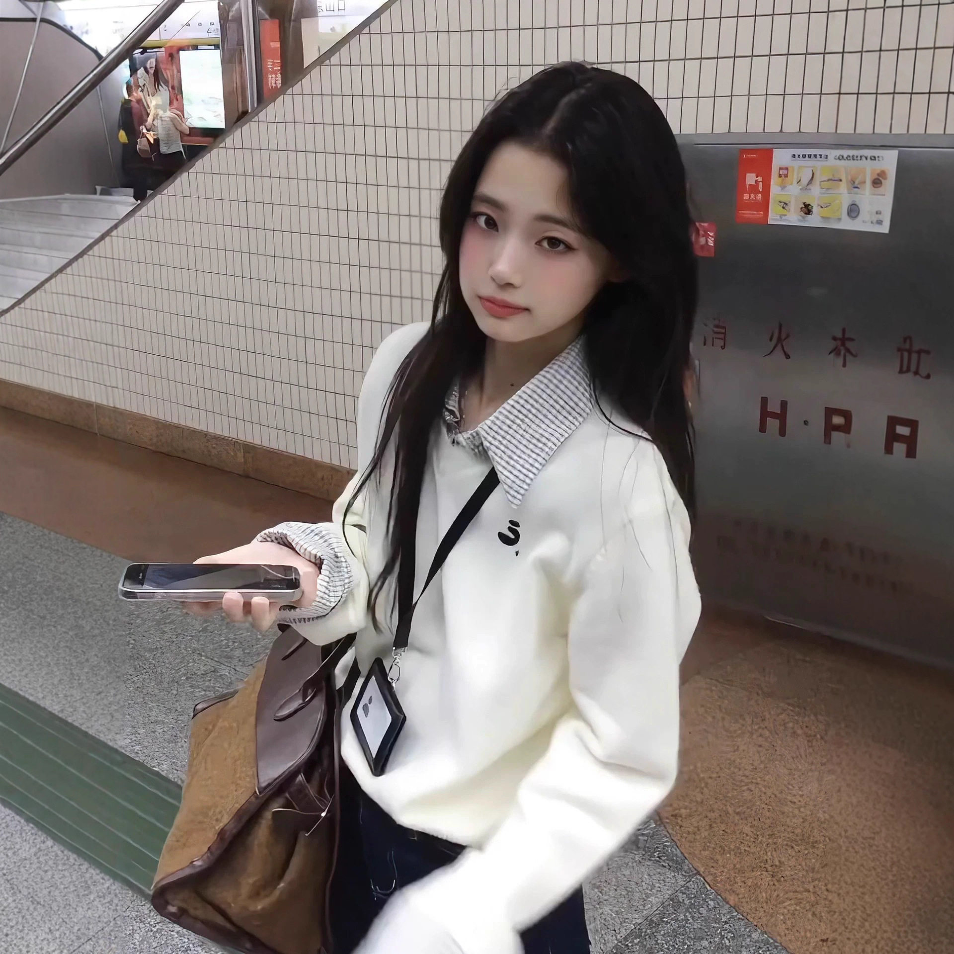 格子拼接假两件学院风套