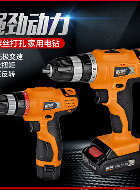 醒狮锂电钻电动螺丝刀多功能充电式家用手电钻手枪钻充电多用工具