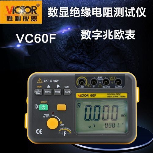 胜利仪器(VICTOR) 数字兆欧表VC60F绝缘电阻测试仪 电压50~2500V