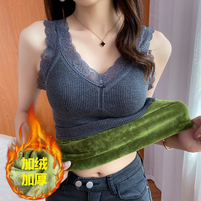 加厚内穿深灰色显瘦修身美背吊带